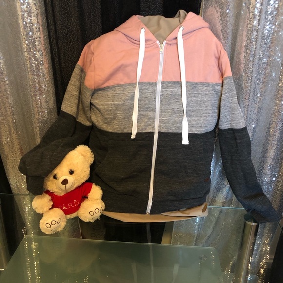 Women’s Jack. Size Small. Doublju Women's 3 Color Block Pocket Zip-Up Hoodie. - Picture 4 of 9